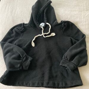 G. label  Black A line hoodie Sweatshirt Size Medium with ruffles